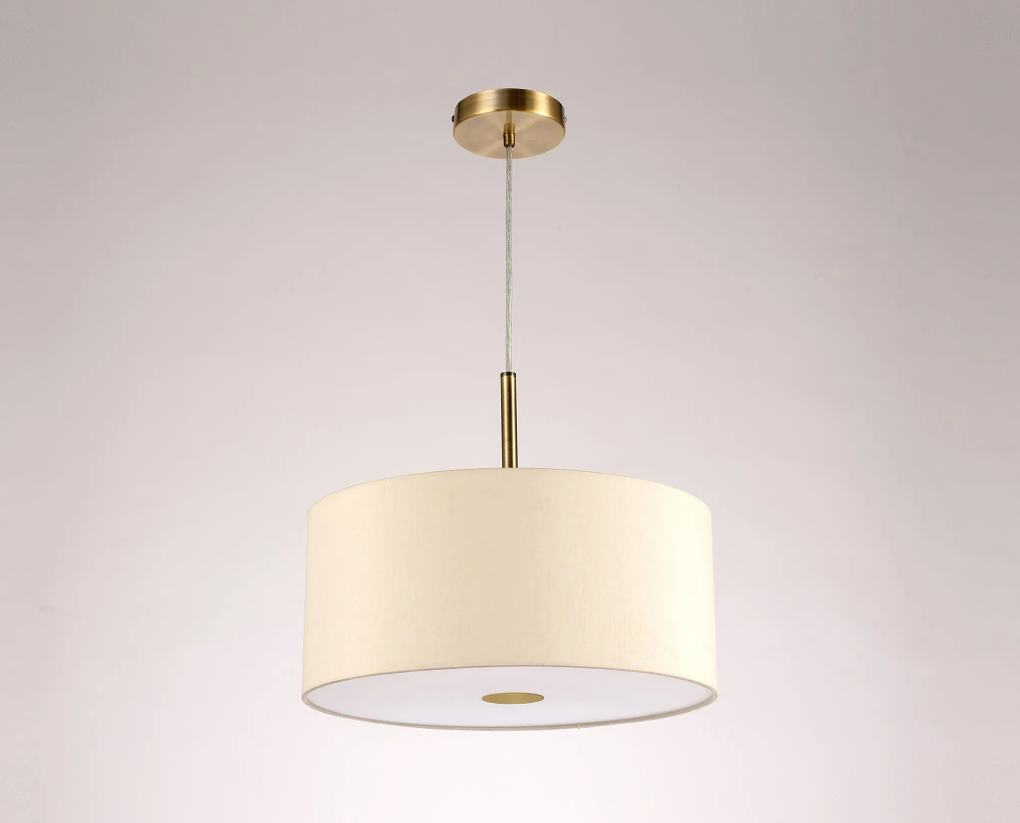 Baymont 40cm 3 Light Pendant Antique Brass, Ivory Pearl, Frosted Diffuser DK0397  Deco Baymont AB IV